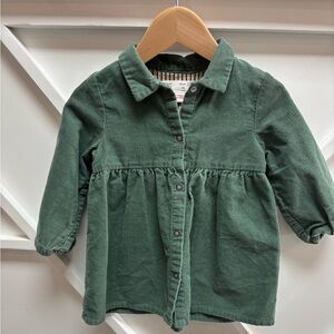 Zara Baby Green Corduroy Dress